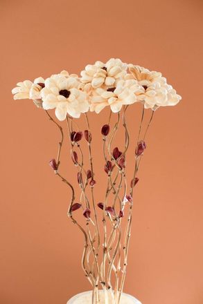 Kalalou Set Of Twelve Dried Flowers On A Bamboo Stem