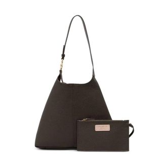 Coccinelle Leren Handtas met Nerf - Dames - Schoudertassen - Groen - ONE Size - Leer - Tassen
