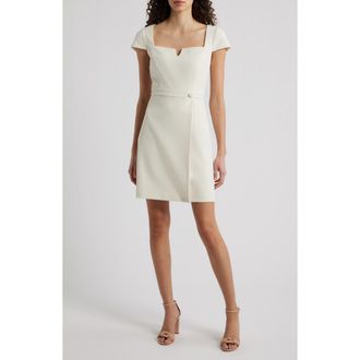Vince Camuto Notch Neck Crepe Dress in Stone at Nordstrom, Size 16