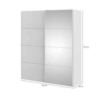 Dmora Dmora - Armario 2 Puertas Seraphin, Muebles De Dormitorio, Vestidor, Armario De Ropa, 182x61 H220 Cm, Blanco Brillante
