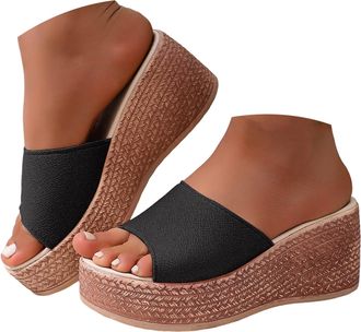 Generic Womens Platform Wedge Sandals Soft Spring Shoes Cork Orthopedic Wedge Slipper for Women, Comfortable Open Toe Summer Sandals for Women 2026, Arch Supp
