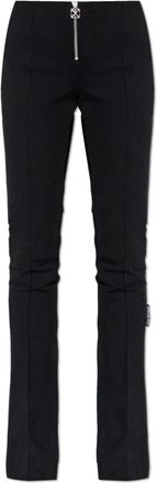 Off-white Uitlopende broek - Dames - Wijde Broeken - Zwart - L - Katoen - Broeken