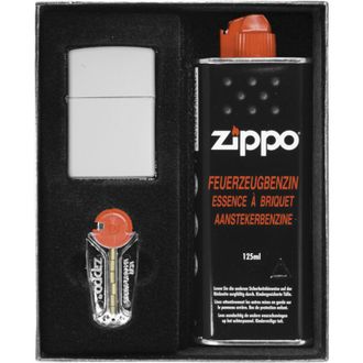 OEM Encendedor Zippo Blanco Mate Set De Regalo N.&deg; 1