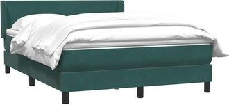 vidaXL Cama Box Spring Con Colch&oacute;n Terciopelo Verde Oscuro 160x220 Cm Vidaxl