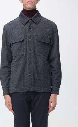 Paolo Pecora Giacca-camicia in misto viscosa stretch con tasche a toppa