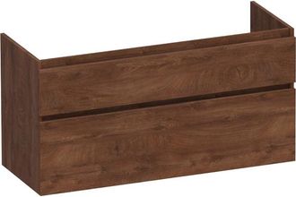 Marcel Breuer Delight wastafelonderkast - 120x46x60cm - 2 softclose lades - greeploos - 1 sifon uitsparing - Forest Cacao