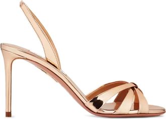 Aquazzura 85mm slingback geknoopte pumps - Goud