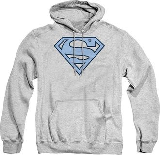 Gildan Superman Carolina Blue & navy Shield Adult Pull Over Hoodie / Hooded Sweatshirt