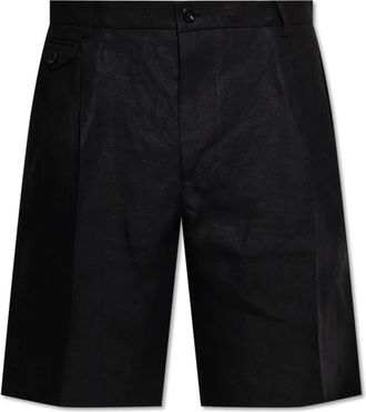 Dolce & Gabbana Linnen shorts - Heren - Korte Broeken - Zwart - XL - Linnen - Korte Broeken