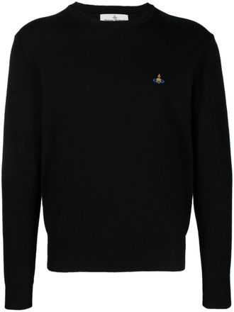 Vivienne Westwood Orb-embroidery crew-neck jumper - Black