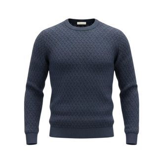 Stenstr&ouml;ms Round-neck Knitwear, male, Blue, Size: 2XL Chunky Kabelstrik
