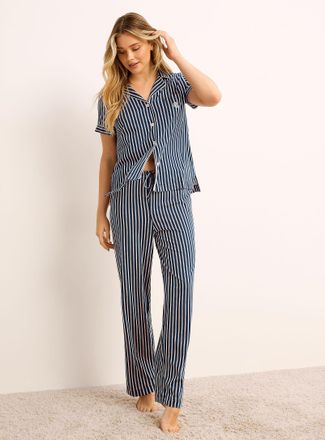 Lauren Ralph Lauren Womens Pinstriped lightweight pyjama set