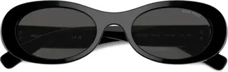 Miu Miu Eyewear SMU06Z1AB5S0 Oval Sunglasses - Black