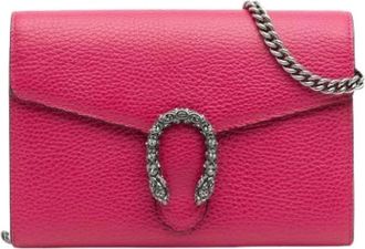 Gucci Pre-owned Vintage Crossbody Tas - Dames - Vintage Schoudertas - Roze - ONE Size - Leer - Vintage