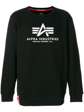Alpha Industries logo patch sweater - men - Cotton/Polyester - M - Black