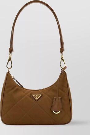 Prada quilted nylon shoulder bag with adjustable strap