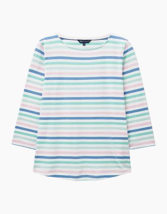 Crew Clothing Womens Crew Clothing Womens Essential Breton Long Sleeve T-Shirt - White/Multi - Size: 16