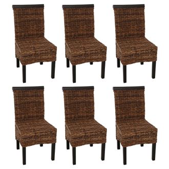 Hhg Hhg - Lote De 6 Sillas De Comedor Silla De Mimbre M45 Silla De Mimbre Banana, Oscuro, Sin Coj&iacute;n