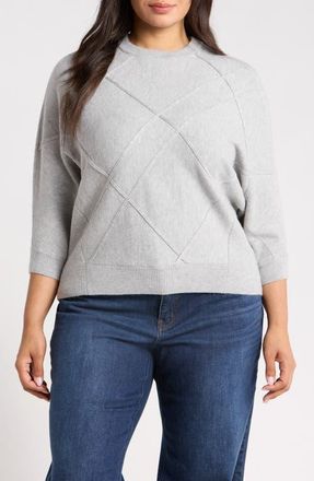 Wit & Wisdom Dolman Sleeve Crewneck Sweater in Heather Grey at Nordstrom, Size 2X
