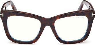 Tom Ford 52mm Square Blue Light Blocking Glasses in Dark Havana at Nordstrom