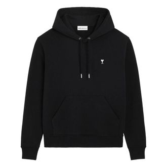 Ami Hoodies, male, Black, Size: XL Quota Contrasted Ami de Coeur Hoodie