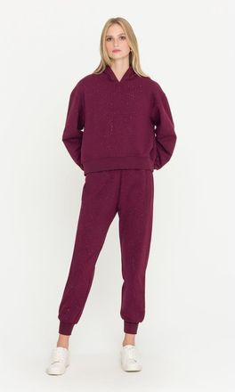 Generation Love Ruel Compact Crystal Sweatpants in Red at Nordstrom, Size Xx-Small 29