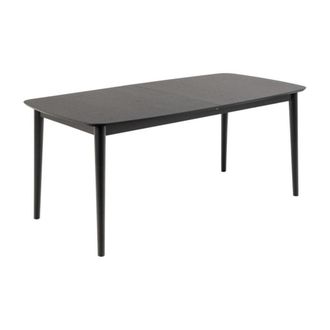 Mathi Design Mesa de comedor extensible de madera negra