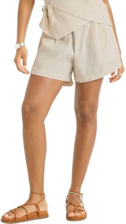 Vitamin A Getaway Organic Cotton & Linen Blend Cover-Up Shorts in Natural at Nordstrom, Size Xx-Small