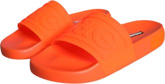Dolce & Gabbana Womens Orange Rubber Slides Sandals Beachwear Shoes