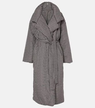 Norma Kamali Sleeping Bag houndstooth wrap coat