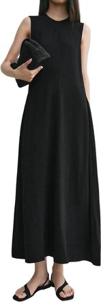 Toteme Woven Tonal Stripe Dress In Black Stripe