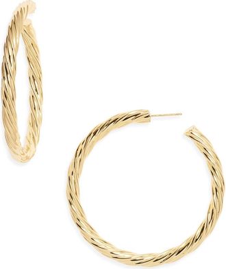 The M Jewelers NY The Kaia Twist Hoop Earrings in Gold at Nordstrom