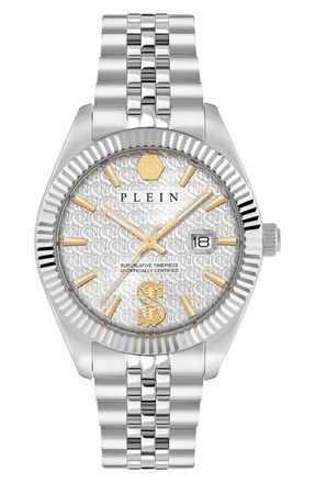 Philipp Plein Date Superlative Two-Tone Bracelet Watch, 41mm in Stainless Steel at Nordstrom