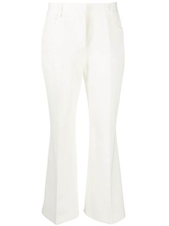 Stella McCartney kick-flare cropped trousers - women - Polyester/Spandex/Elastane/Cotton/Wool/Viscose - 38 - Neutrals