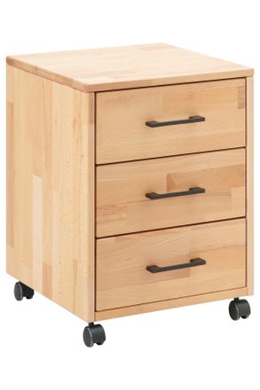 Livetastic Rollcontainer, Kernbuche, Kunststoff, Kernbuche, massiv, 3 Schubladen, 40x56.7x42 cm, Holzm&ouml;bel, Holztische, Schreibtische Holz, Rollcontainer Holz