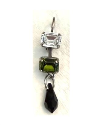 Mariana Womens Dangle Earrings In Black/green / Clear