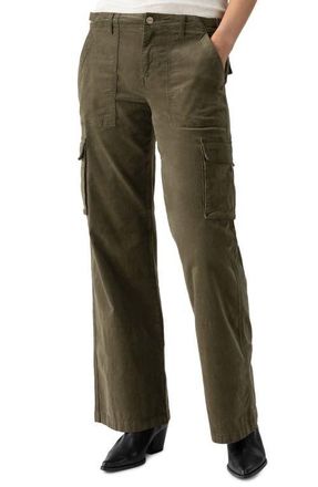 Sanctuary Reissue Wide Leg Cargo Pants in Burnt Olive at Nordstrom, Size Medium