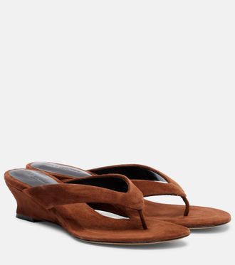 Le Monde Beryl Micro Wedge 40 suede thong sandals