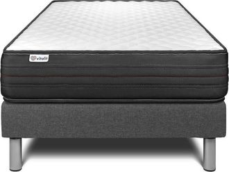 VITALIT Somier gris + Colchón con espuma viscoelástica 120 x 190