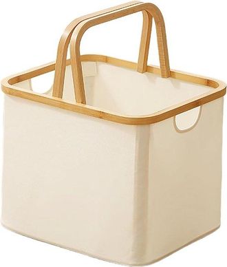 OEM Dailygoods, Cesto Ropa Plegable Asa, Almacenamiento Ligero Tela Oxford, Caja Ropa Colada Verano, Blanco