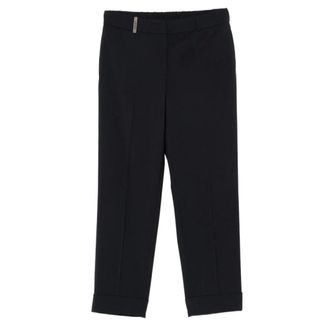 PESERICO Broek met riemlussen - Dames - Broeken - Blauw - Maat: XL