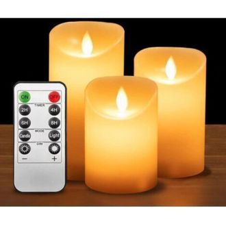 OEM Velas Led, Velas Led Con Efecto De Llama Parpadeante Realista, Juego De 3 (10 Cm, 12,5 Cm, 15 Cm), Decoraci&oacute;n Est&eacute;tica Para El Dormitorio
