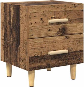 vidaXL Mueble de cama con cajón Madera vieja 40 x 35 x 47.5 cm Vidaxl