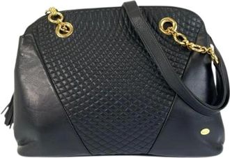 Bally Pre-owned Shoulder Bags, female, Blue, Size: ONE SIZE Pre-owned Quilted Leather Shoulder Bag