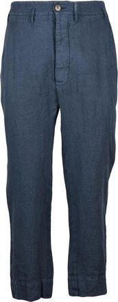 Vivienne Westwood Tapered Linen Chino Trousers With High Waist And Functional Pockets