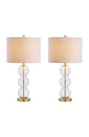 Jonathan Y Designs Bella 27 Glass Triple-Sphere LED Table Lamp in Clear at Nordstrom