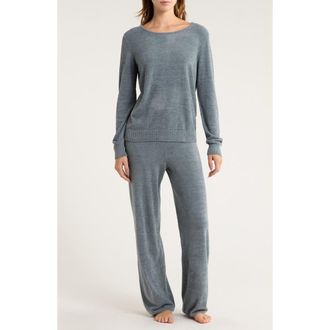 Barefoot Dreams CozyChic Ultra Lite Boat Neck Pajamas in Blue Cove at Nordstrom Rack, Size X-Small