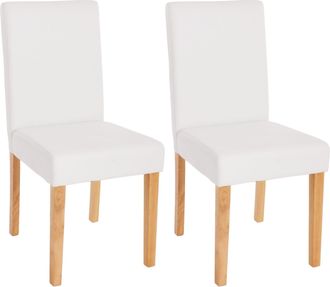 Hhg Nunca Usado] Juego De 2 Sillas De Comedor Silla De Cocina Littau, Polipiel, Blanco Mate, Patas Claras