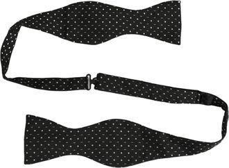 Dolce & Gabbana Polka Dot Silk Bow Tie - Black