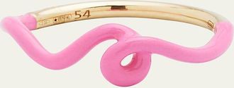 Bea Bongiasca Wow Mini Mono Ring with Bubblegum Pink Enamel